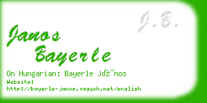 janos bayerle business card